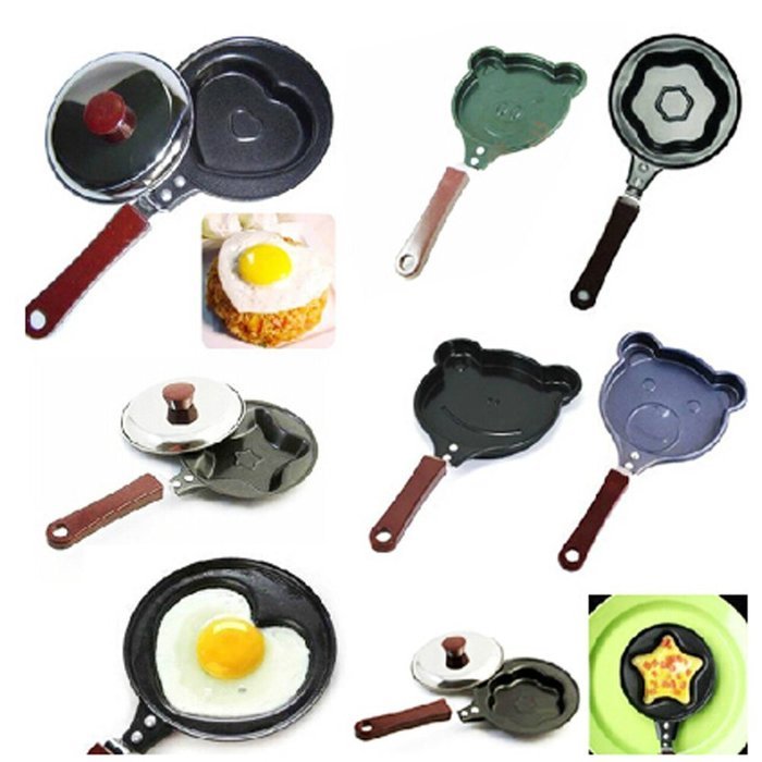 Happy Piggy Utility Non-stick Cast Iron Skillet Mini Poached Egg Pan(4.75.5'')
