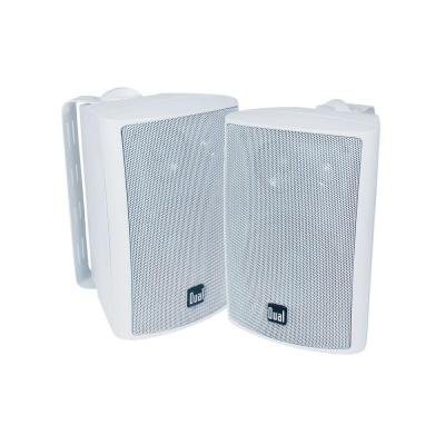 Dual,100-Watt 3-Way Indoor/Outdoor Speakers in White