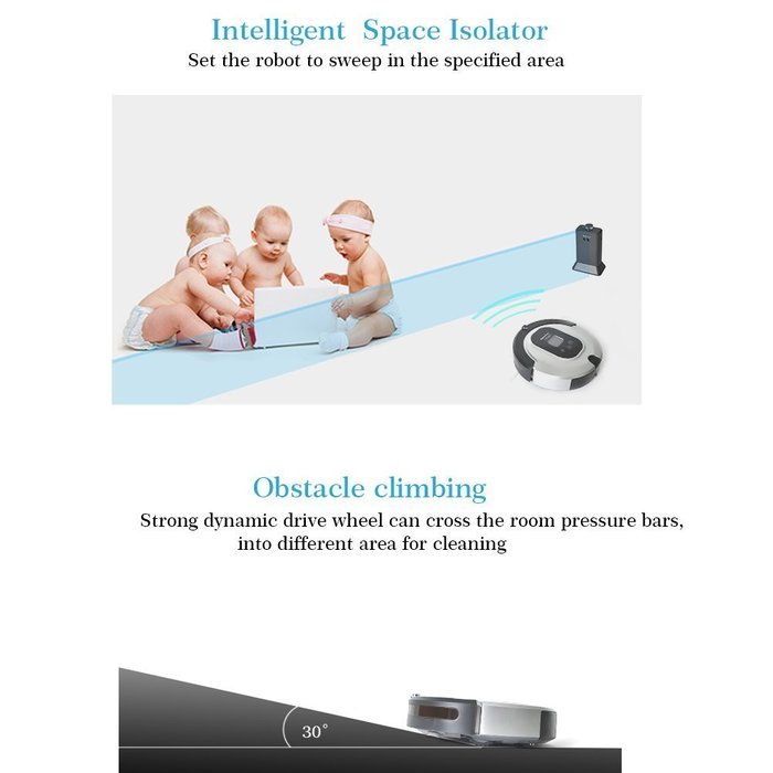 Robot Vacuum Cleaner Self-Docking with Drop-Sensing Ar-Q3S Silver N5