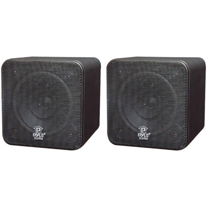 Pyle PCB4BK 4?&euro; Bookshelf Speakers Black 200W Max Mini-Cube Pair Consumer Electronics