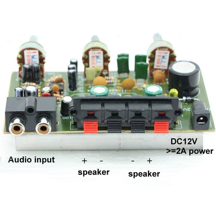 Qianson DC 12V 15W+15W Peak 30W x2 Dual Channel Stereo Audio Power Amplifier Volume / Treble / Bass Adjustable... N4