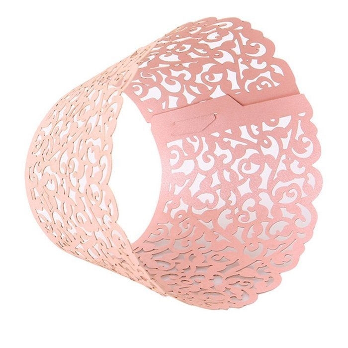 Yingwei Pink Hollow Style Baking Cups Purefly Cupcake Liners Muffin Cake Molds Sets 50pcs