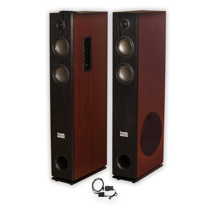 Acoustic Audio TSi600 Bluetooth Powered Floorstanding Tower Multimedia Speakers with Optical Input TSi600D N2
