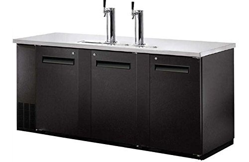 UDD-24-72 Black Kegerator / Beer Dispenser with 2 Tap Towers - (3) 1/2 Keg Capacity
