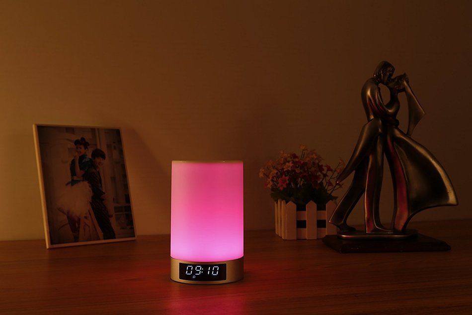 Jacarana Moonriver bedlight clock bluetooth portable mini speaker N3