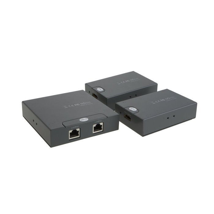 VeLLBox HDMI 4-port Extender by cat-5e/6 cable 50m Support Resolution up to 1080p, Universal Power Adapter, Grey N13