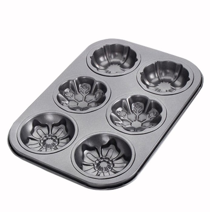 Aimeart 6 Cavity Baking Mold Nonstick Muffin Pan Cupcake Bakeware