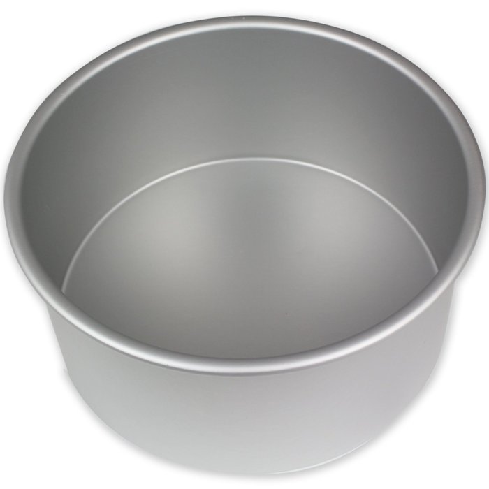 PME RND084 Round Seamless Professional Aluminum Baking Pan, 8" x 4", Silver