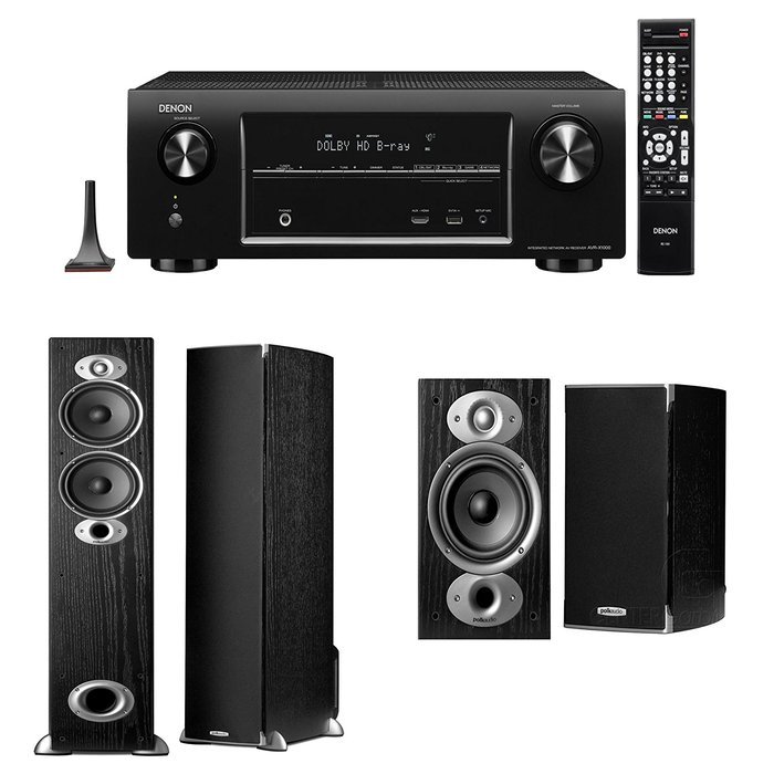 Denon AVR-X4000 7.2 Channel 4K Ultra HD Networking Home Theater Receiver Plus (1) Pair of Polk Audio RTi A5 Floorstanding... N3