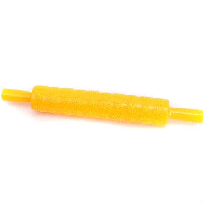 Yingwei Orange Plastic Embossed Textured Patterned Fondant Rolling Pins