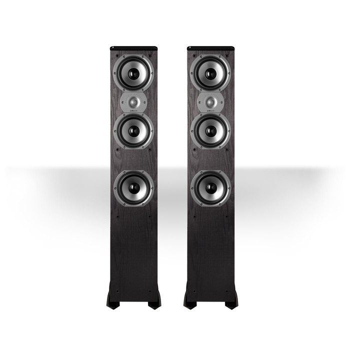 Polk Audio TSi400 4-Way Tower Speakers with Three 5-1/4" Drivers - Pair (Black) N3