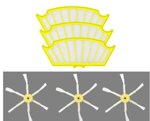 LOOYUAN Side Brush Filter Set for iRobot 500 510 520 530 540 550 560 570 580 590