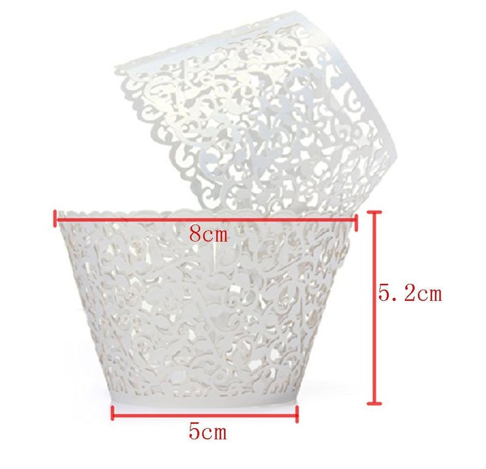 Kobwa(TM) Muffin Case Cupcake Papper Cup Liner Birthday Wedding Cake Wrapper (Red) with Kobwa's Keyring N6