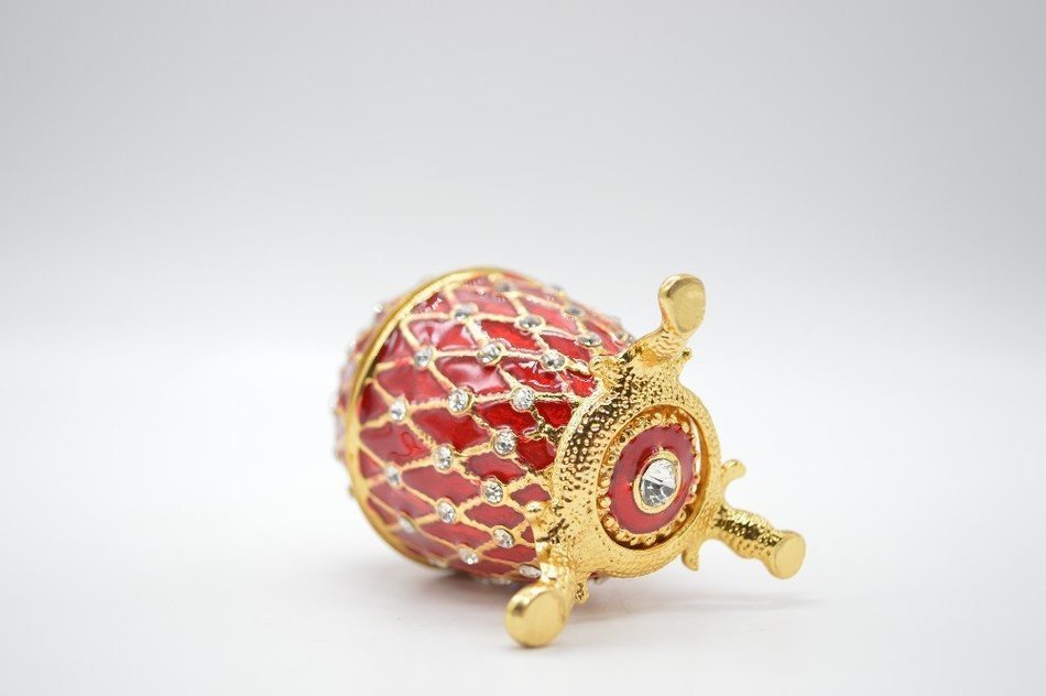 Unique Rhninestone Faberge egg wedding Desktop Ornaments Pewter alloy N2