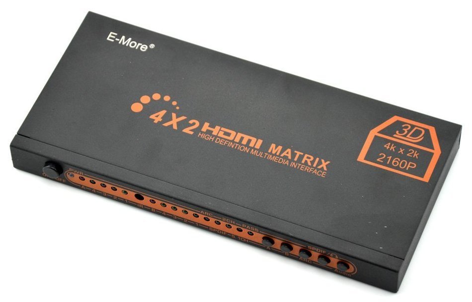 E-More&reg; 2160P 3D HIFI 1.4V 4x2 HDMI Matrix Audio Separation with Romote Control Support MHL/ARC/Advanced Audio... N6