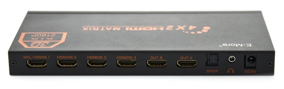 E-More&reg; 2160P 3D HIFI 1.4V 4x2 HDMI Matrix Audio Separation with Romote Control Support MHL/ARC/Advanced Audio... N7