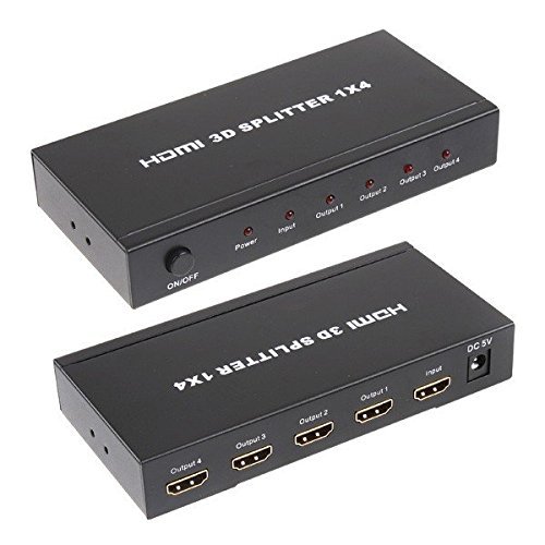 4 Port HDMI Audio Video Amplifier Splitter Multiplier Box N2