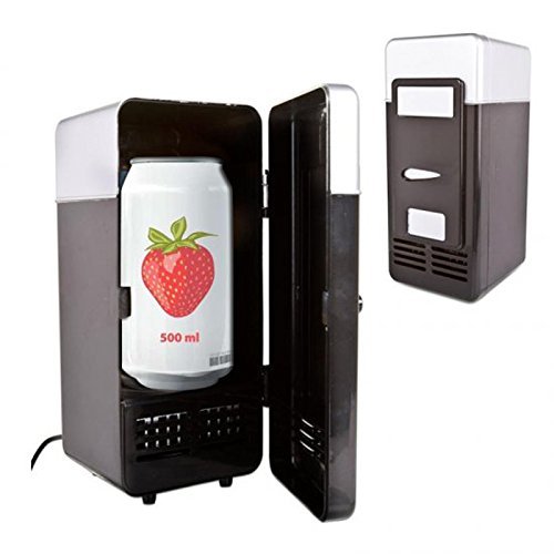 Vinmax Mini USB Fridge Cooler Beverage Drink Cans Cooler/Warmer Refrigerator Laptop PC,Black N2