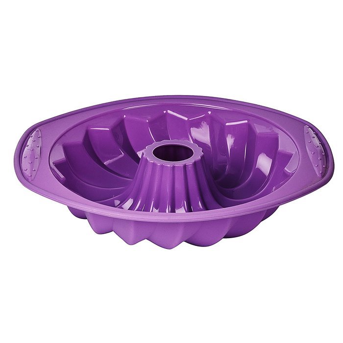 Premium Silicone Bundt Pan w/ Brush and Spatula Random Color