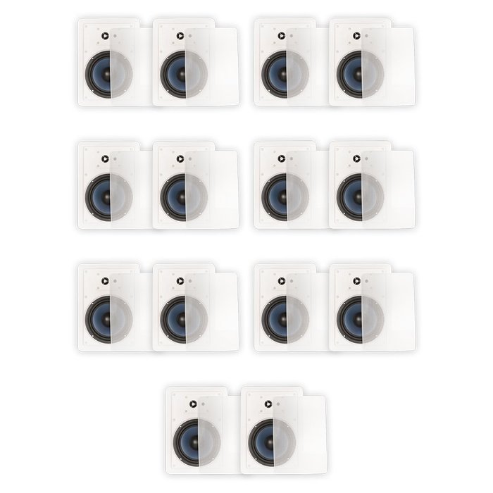 Blue Octave RW63 In Wall 6.5" Speakers 3 Way 4480 Watts New 7 Pair Pack RW63-7PR