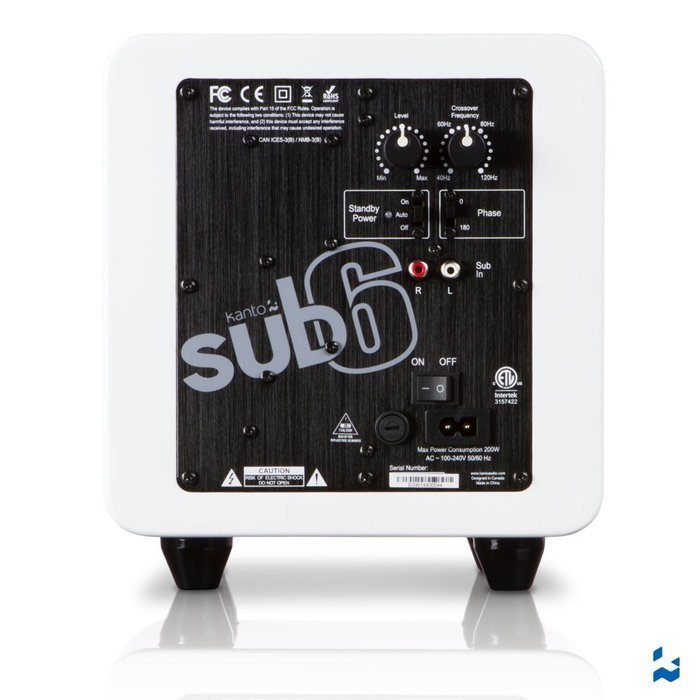 Kanto SUB6GW Powered Subwoofer (Gloss White) N4