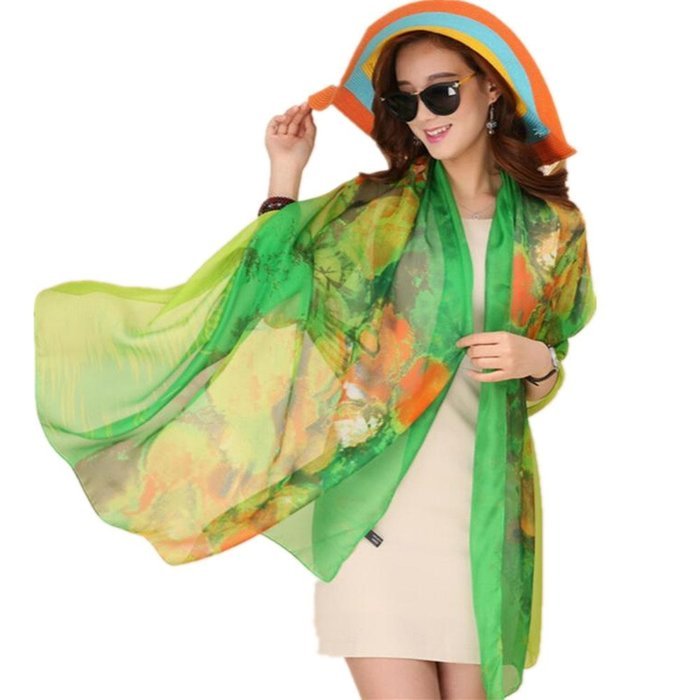 Banggood Casual Chiffon Printing Gradient Women's Scarves hot N2