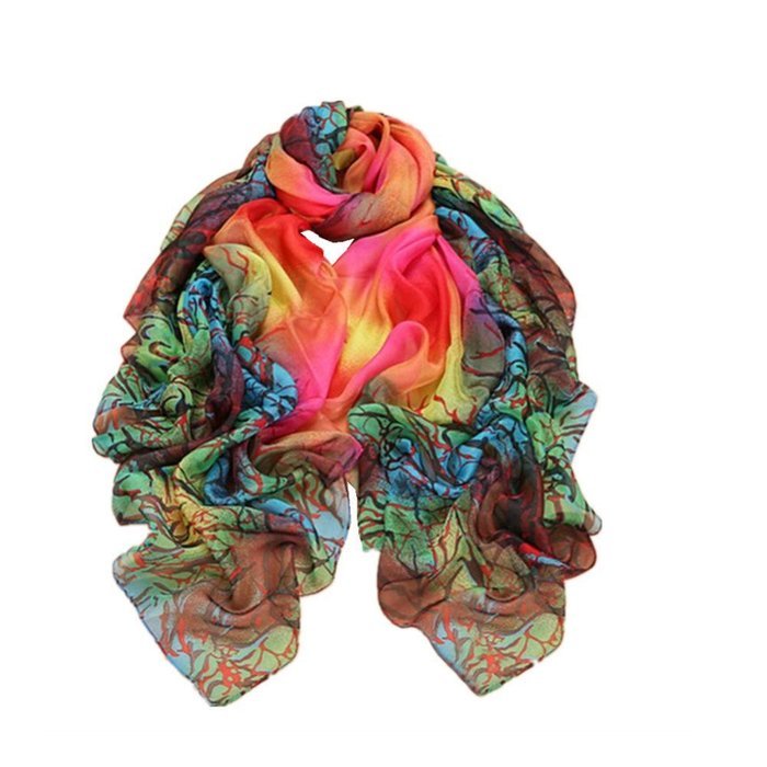 Banggood Casual Chiffon Printing Gradient Women's Scarves hot N3
