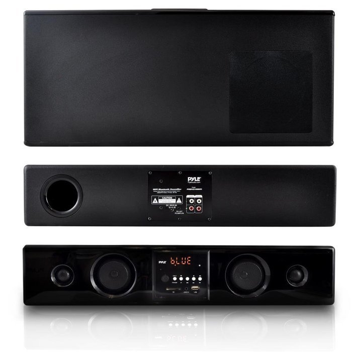 Pyle WiFi Sound Bar Speakers - Sound Base - 2.0-Channel Home Theater Speaker System, - USB/SD/MP3 Readers - Black... N6