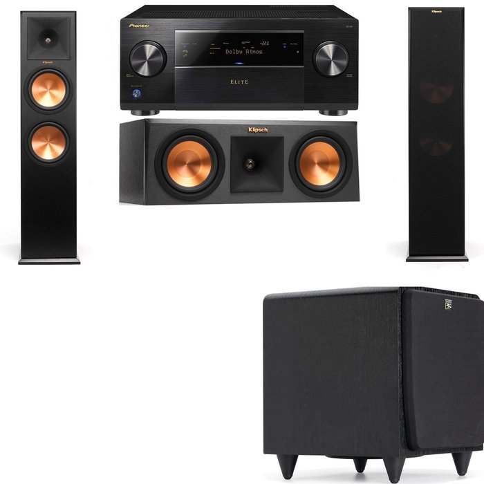 Klipsch RP-280F Tower Speakers-RP-250C-SDS12 -3.1-Pioneer Elite SC-85