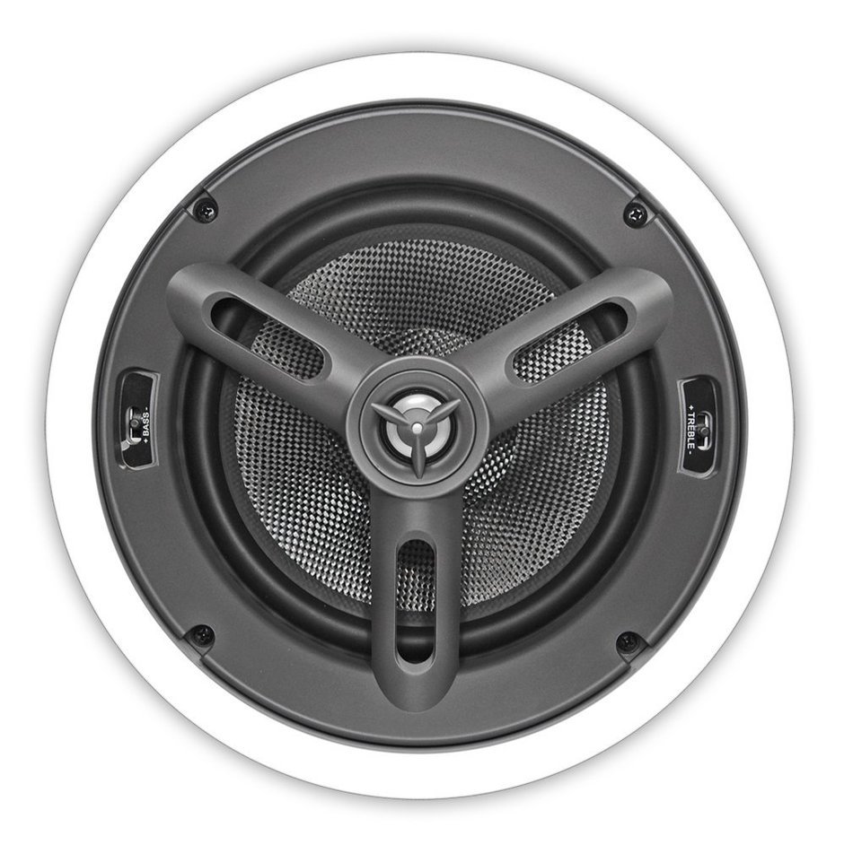 OSD Audio ICE650 6.5-inch Kevlar Woofer 150-Watt In-Ceiling Speaker with Bass and Treble Swtich, Pair N8