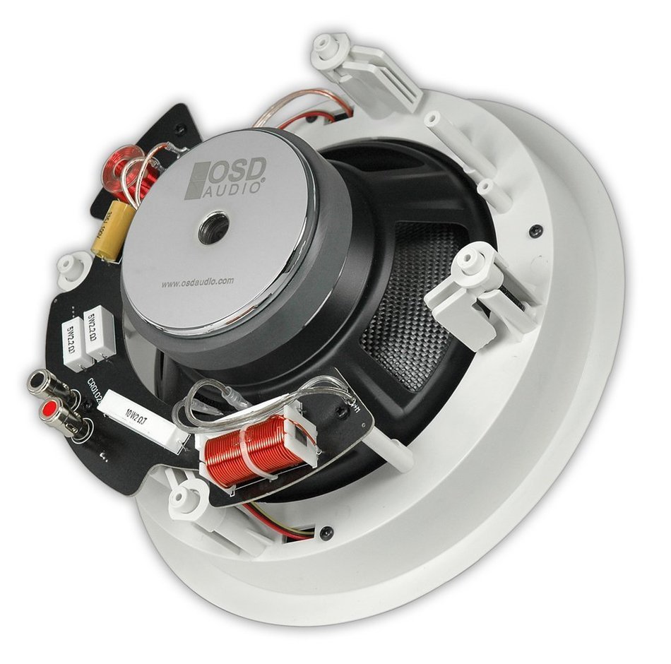 OSD Audio ICE650 6.5-inch Kevlar Woofer 150-Watt In-Ceiling Speaker with Bass and Treble Swtich, Pair N9