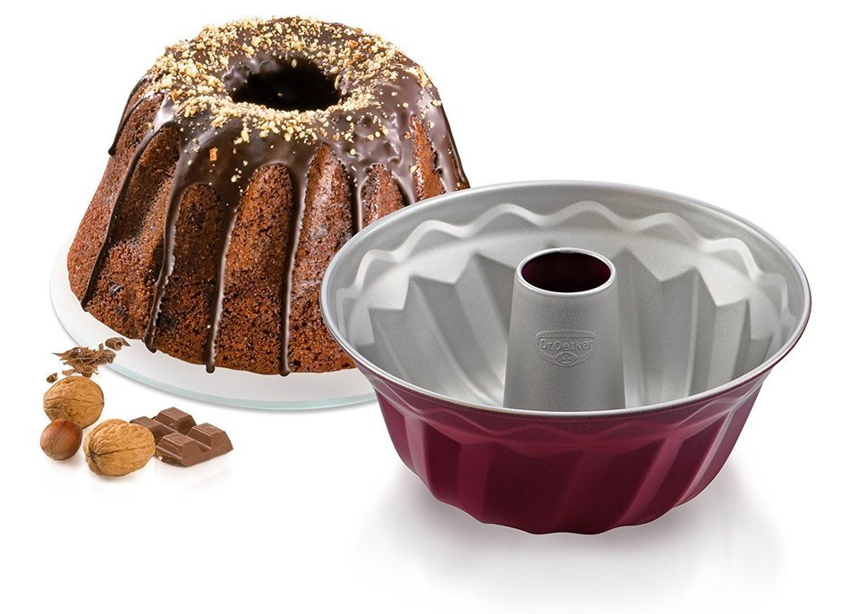 Dr.Oetker Kugelhopf Tin "Back-Liebe" O8.66", Red-Silver N2