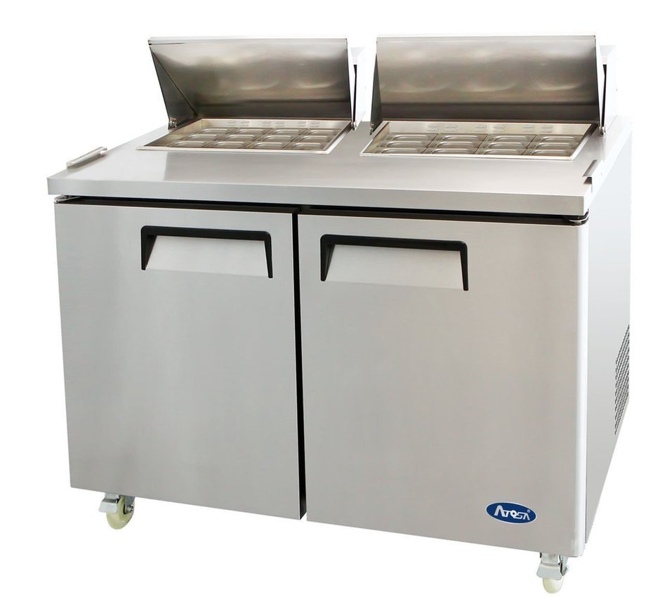 Atosa MSF8307 Stainless Steel Mega Top Sandwich Prep Table 60" 2-Door Fridge