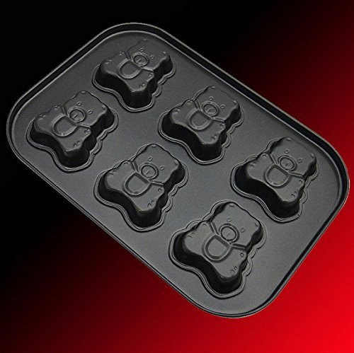 YOFAN Steel Nonstick 6-Cavity Cake Pan , Cake Mold (BEARS) N9
