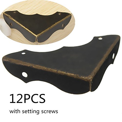 Decorative Antique brass Jewelry Wine Gift Box Wooden Corner Protector Guard N2