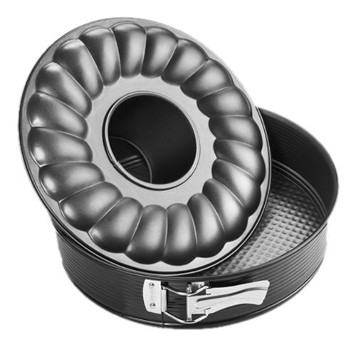 Zenker 6506 Springform With Flat and Tubular Base, Black/Metallic, 7.09" N2