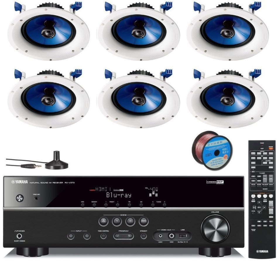 Yamaha 3D-Ready 5.1-Channel 500 Watts Digital Home Theater Audio Video Receiver with 4K pass-through, HD Audio... N16