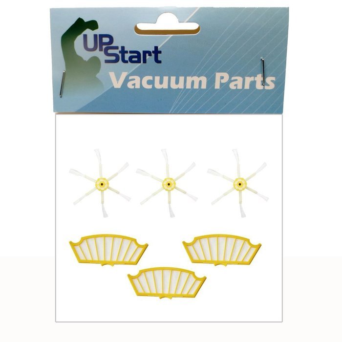 Replacement iRobot Roomba 625 Professional Series Filter and 6-Arm Side Brush - Kit Includes for iRobot 3 Filter...