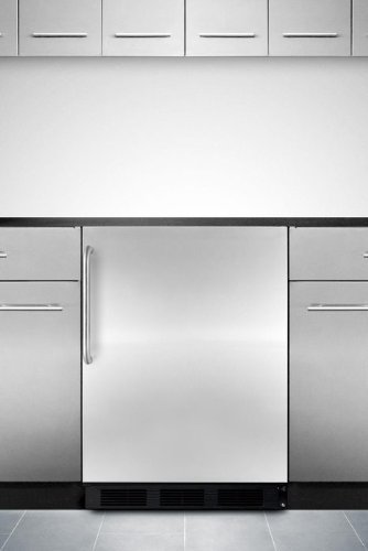 Summit AL652BBISSTB 24" ADA Compliant Compact Refrigerator with 5.1 Cu. Ft. Capacity Cycle Defrost Adjustable...