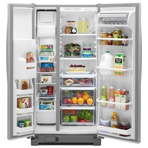 Refrigerator Whirlpool French Door 25 cu ft Stainless Steel Kitchen Appliance N5