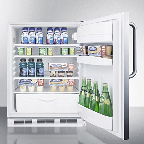 Summit FF6BISSTBADA 24" Built In Undercounter All Refrigerator with Stainless Steel Door, Towel Bar N3