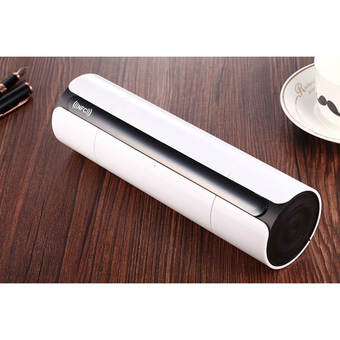 FOXNOVO Bluetooth Speaker, Touch Control Screen Hands-free USB Flash Disk,TF card NFC(White) N4