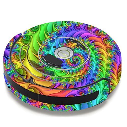 Skin Decal Vinyl Wrap For IRobot Roomba 650 655 Vacuum / Trippy Color Swirl