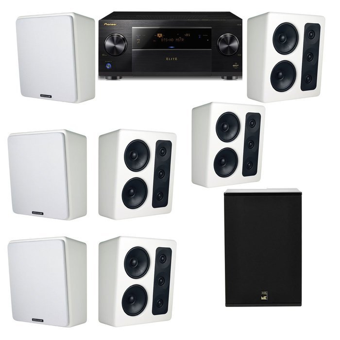 M&K Sound MP300 White Monitor Speaker 7.1 X12 Pioneer Elite SC-89