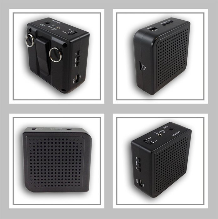 VoiceBooster Voice Amplifier & Mp3 Player 16watts Black MR2200 (Aker) by TK Products,Portable, for Teachers, Coaches... N2