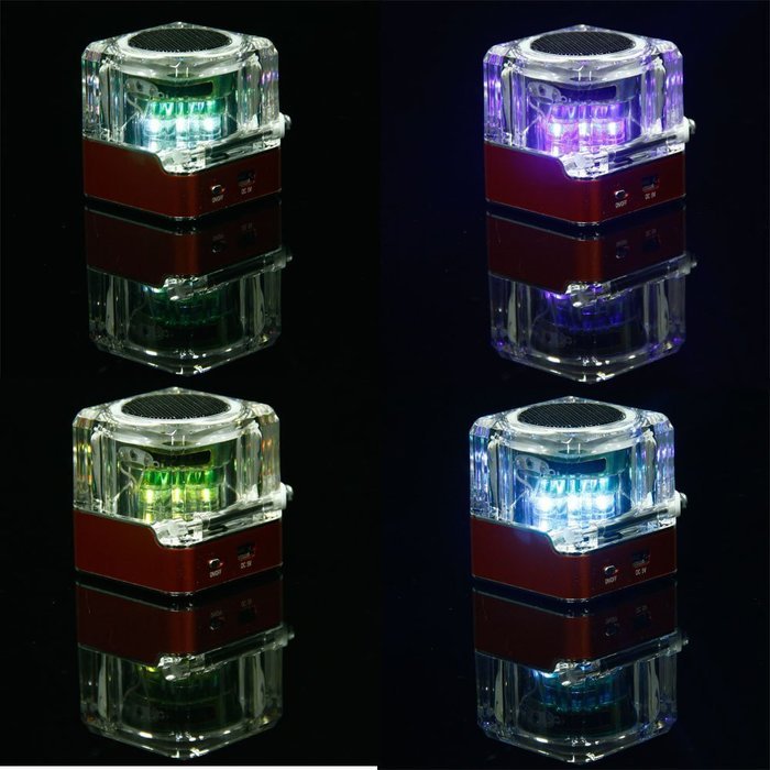 Getmore Portable Mini Multimedia Speaker LCD Mp3 Player Fm Radio for Micro Sd Mp3 USB Red N5
