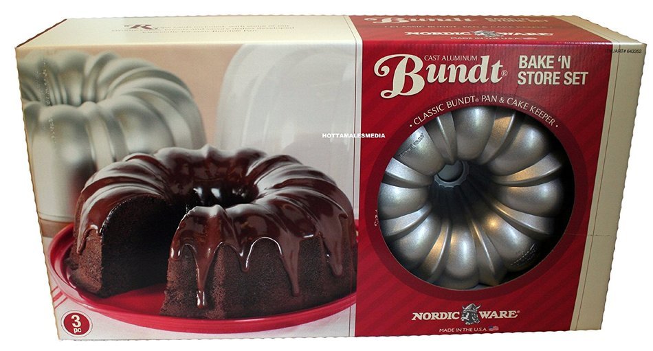 Nordic Ware Cast Aluminum Bundt Bake and Store 3pc Set N2