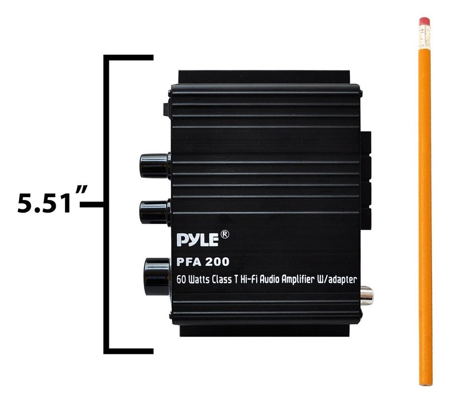 Pyle PFA200 60-Watt Class-T Hi-Fi Audio Amplifier with Adapter N2