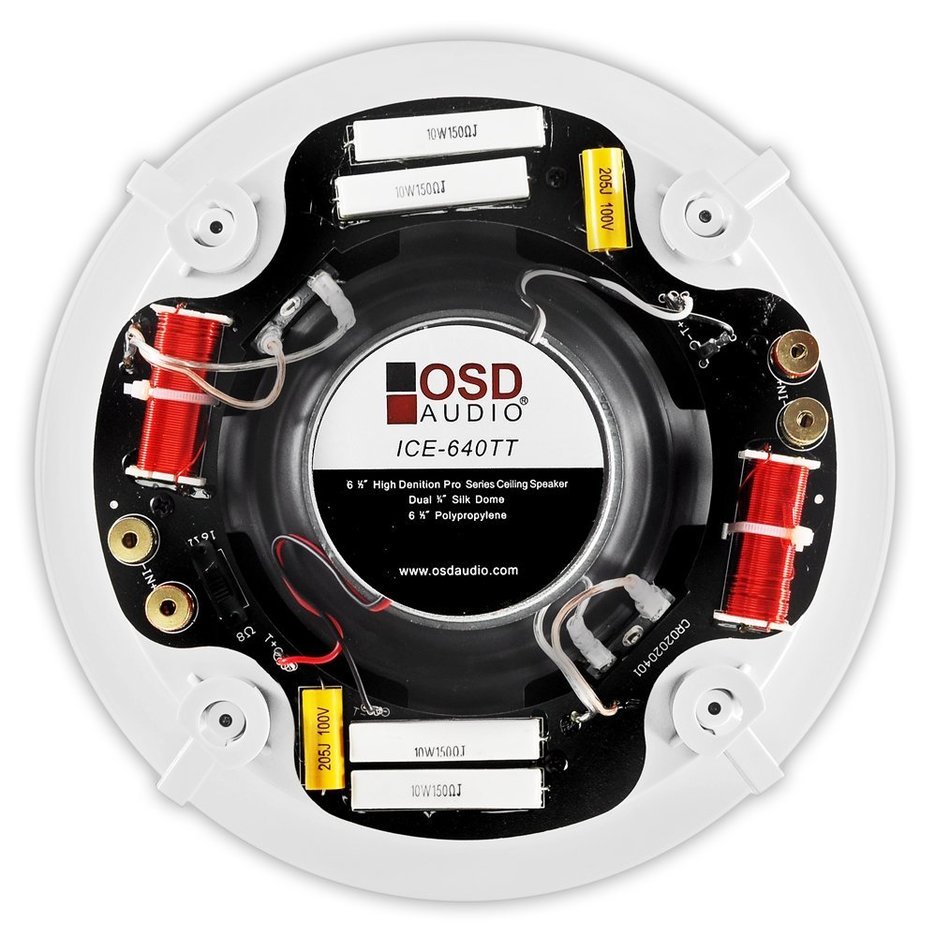 OSD Audio ICE840TT 8-inch 175-Watt Polypropylene Dual Voice Coil In-Ceiling Stereo Speaker, Single N3