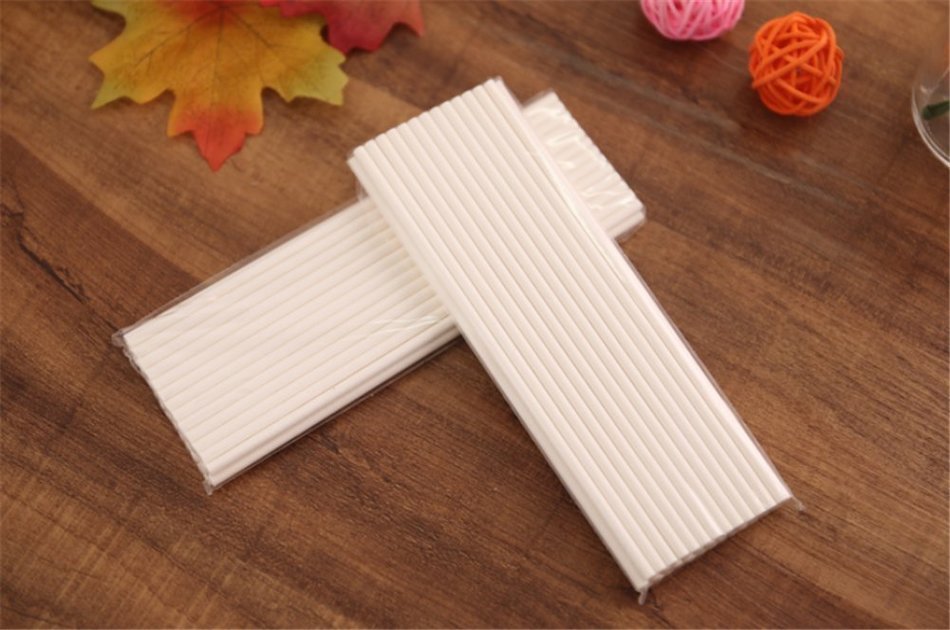 7.9" Environmental Protection Paper Candy Cups Lollipop Stick Solid Chocolate Cake Stick Cotton,50-Pack N4
